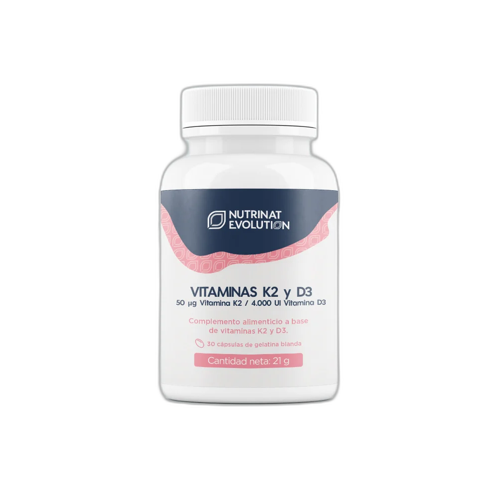 Vitamina D3 4000 UI y K2 (MK7) 50 mcg - 30 perlas - Nutrinat Evolution