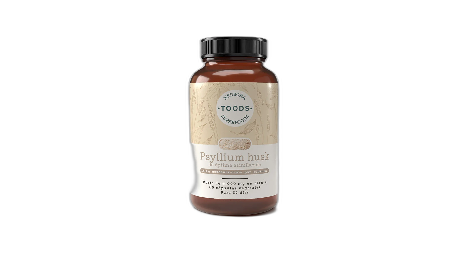 [8426494260089] Tood psyllium husk - 60 cápsulas - Herbora